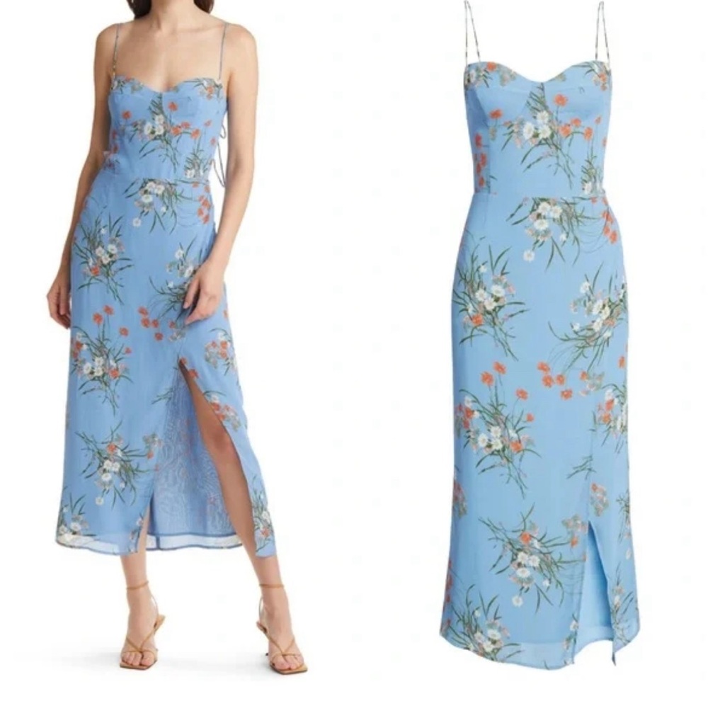 Reformation Kourtney Dress Blue Floral